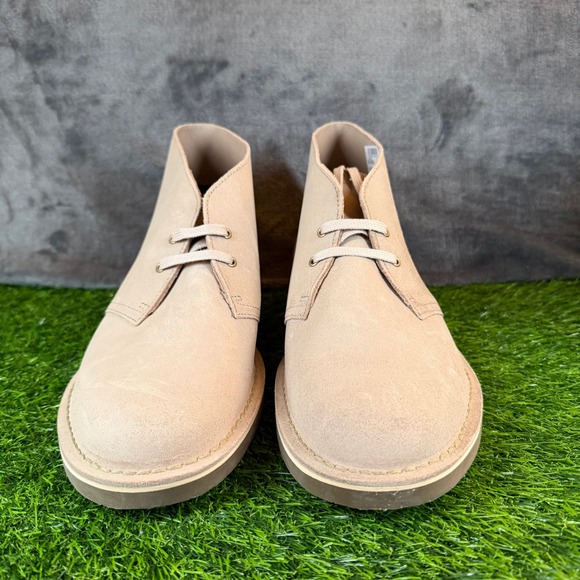 Clarks Shepton Taupe Distressed Suede Chukka Desert Boots Mens 11.5 M